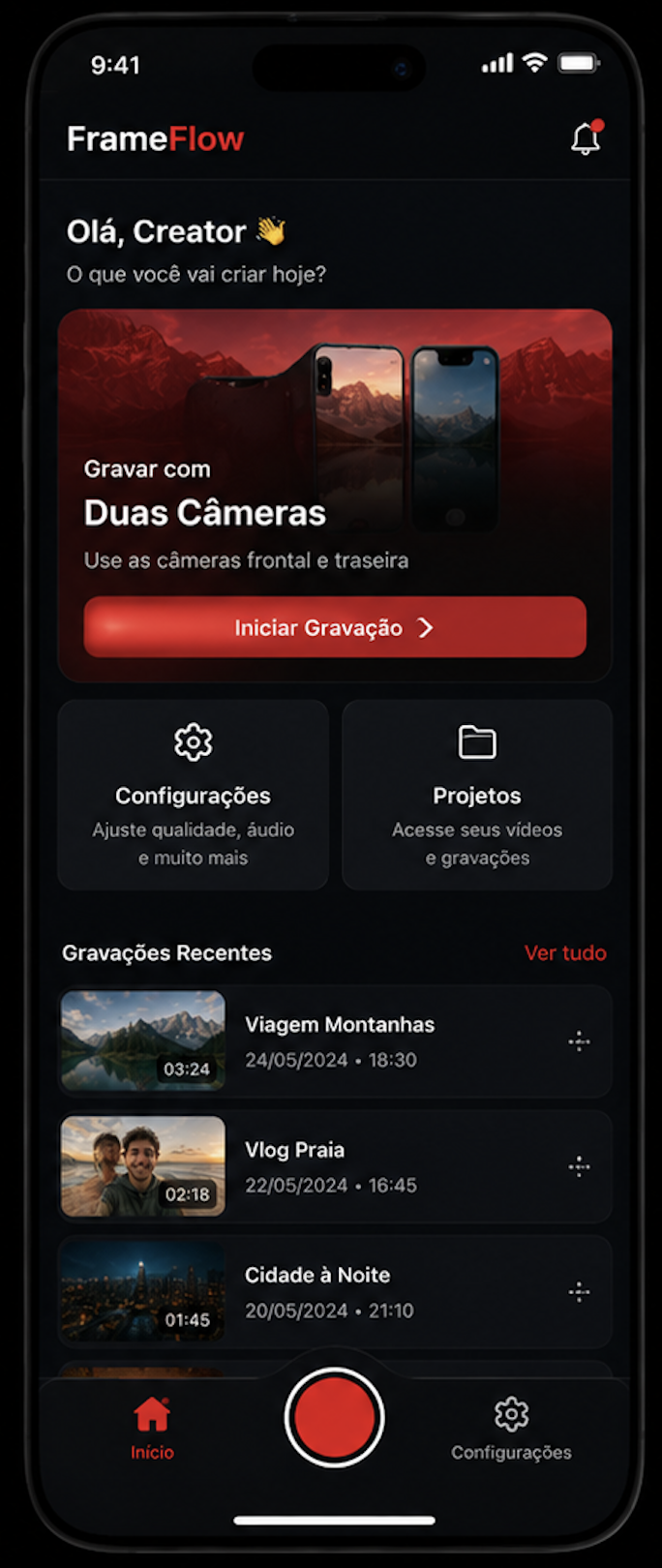 Dashboard do FramesCine